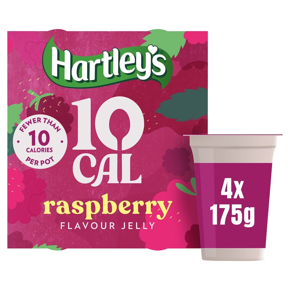 Hartley's 10 Cal Raspberry Flavour Jelly 4x175g