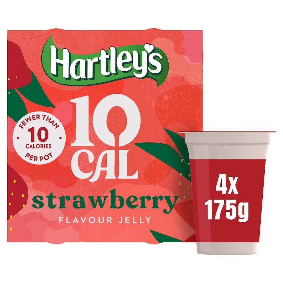 Hartley's 10 Cal Strawberry Flavour Jelly 4x175g
