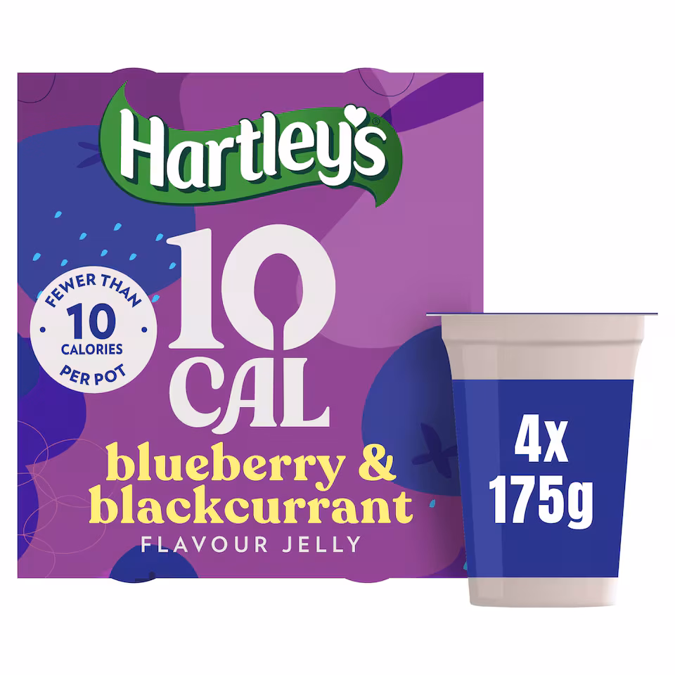 Hartley's 10 Cal Blueberry & Blackcurrant Flavour Jelly 4x175g