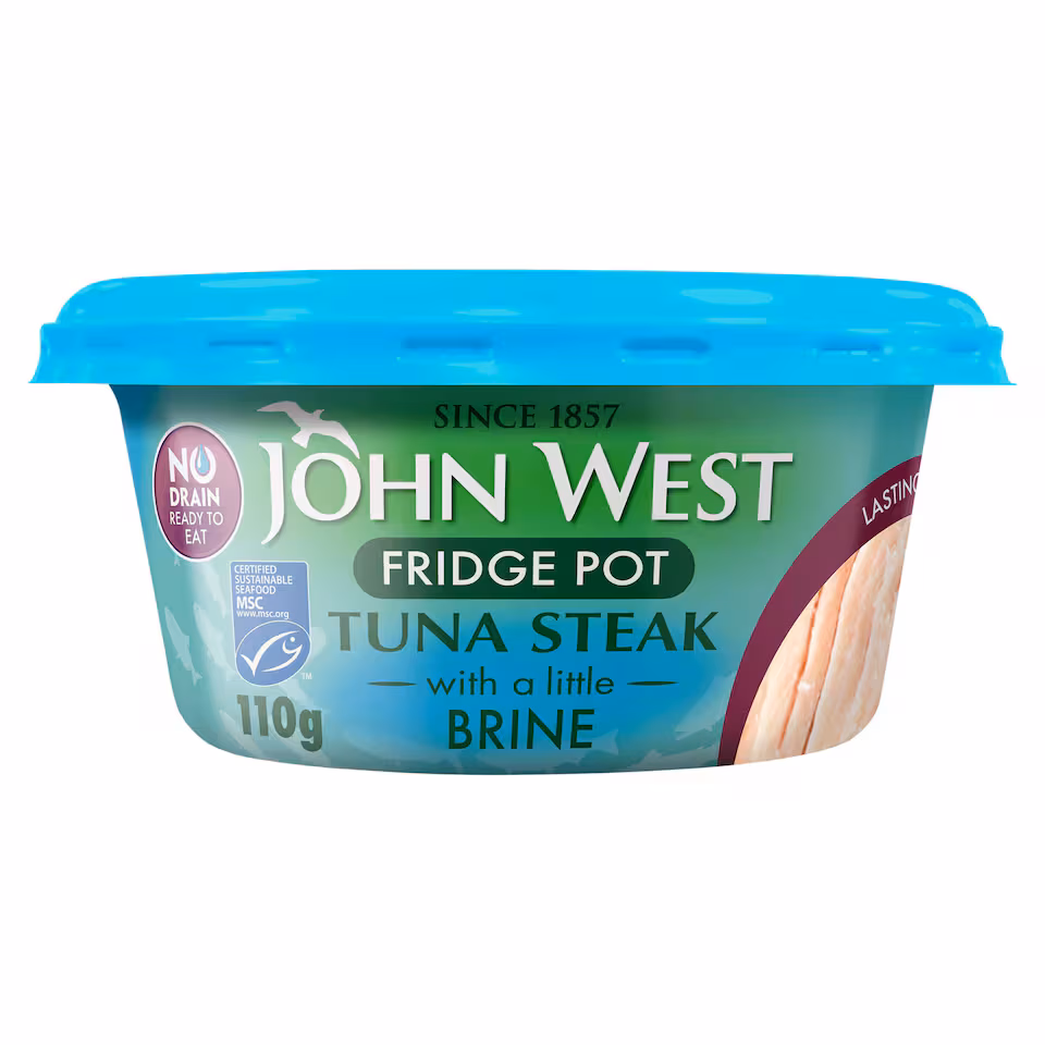 John West No Drain Fridge Pot Tuna Steak with a Little Brine 110g
