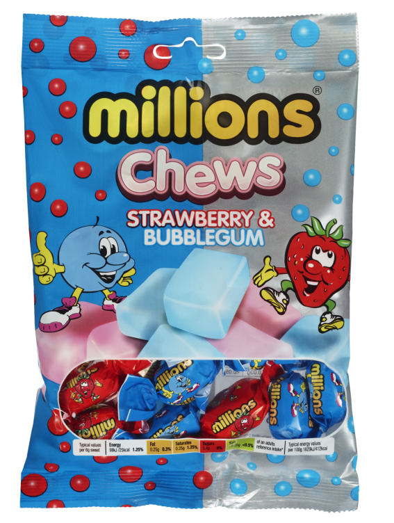 Millions Chews Strawberry&Bubblegum 120g