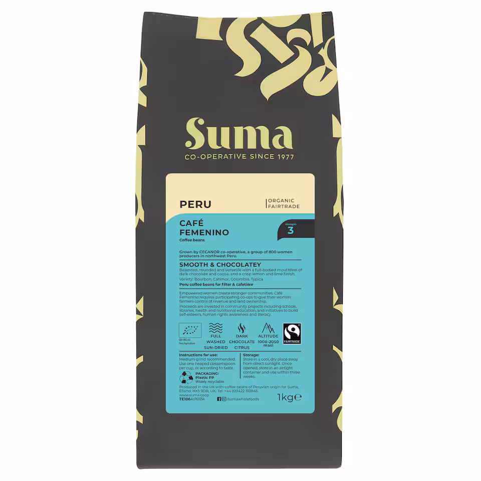 Suma Organic - Peru Cafe Femenino Beans - 1 kg - 1 Pack
