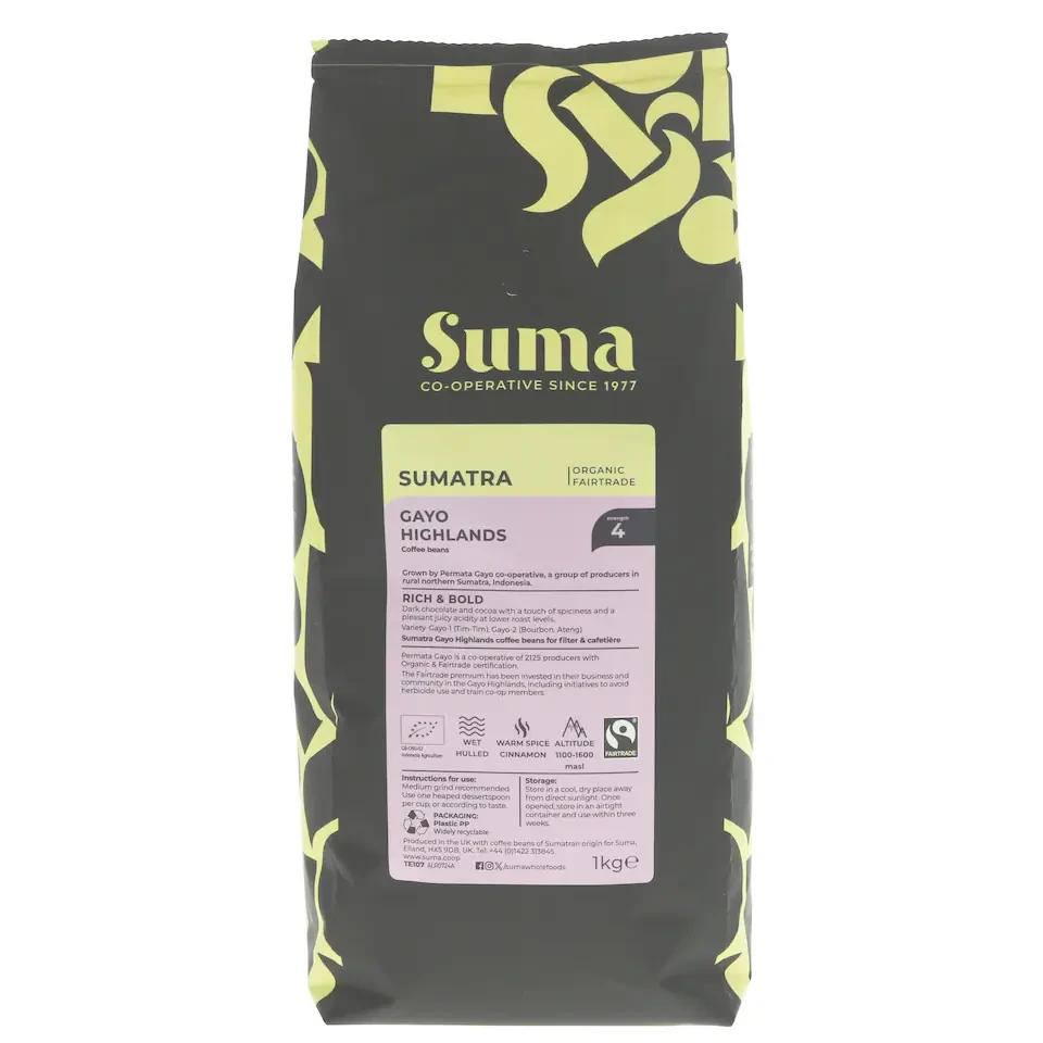 Suma Organic - Sumatra Gayo Highlands Beans - 1 kg - 1 Pack