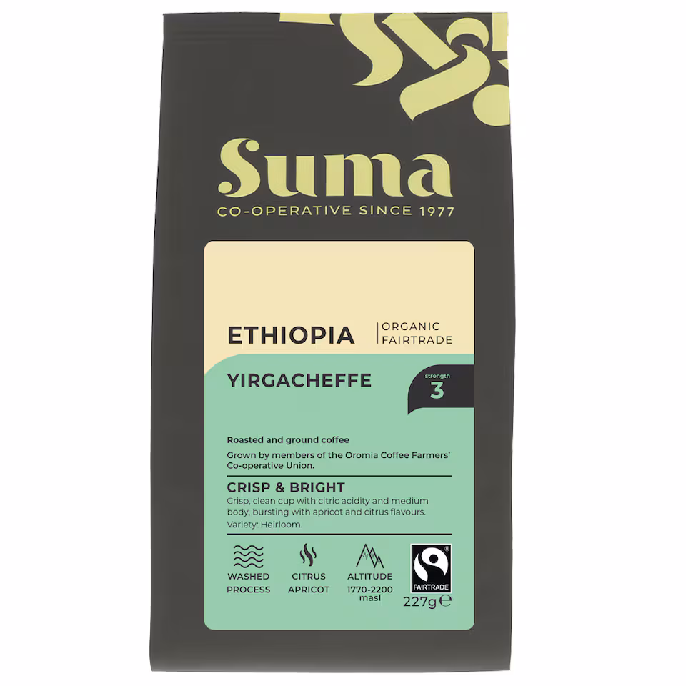Suma Organic - Ethiopia Yirgacheffe Ground - 6 x 227g - 6 pack
