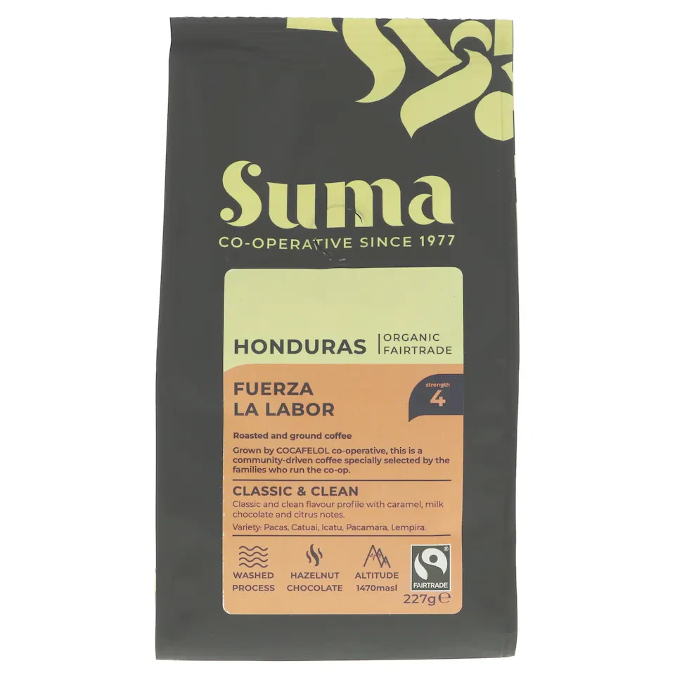 Suma Organic - Honduras Ground Coffee - 6 x 227g - 6 Pack
