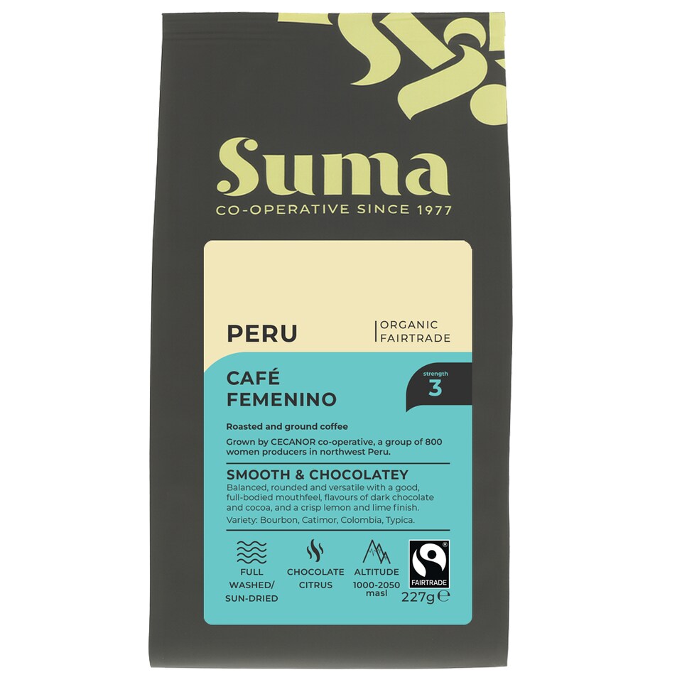 Suma Organic - Peru Ground Coffee - 6 x 227g - 6 Pack