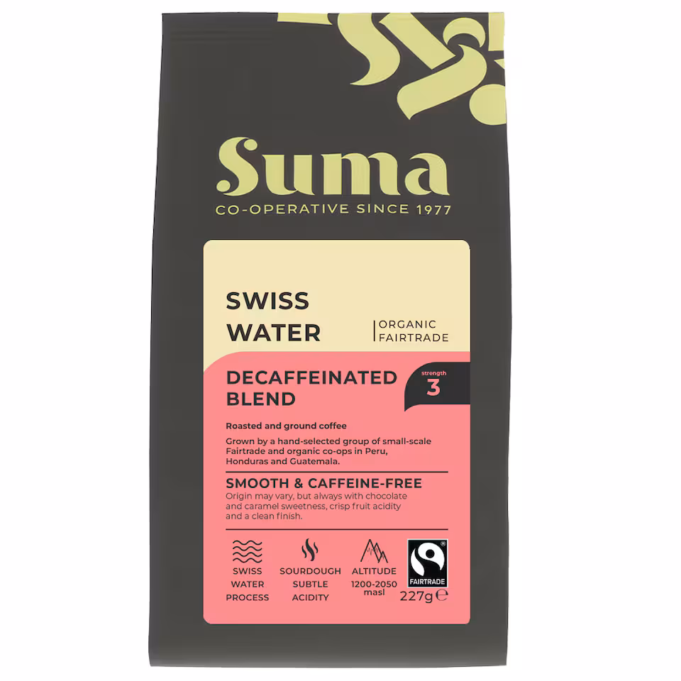 Suma Organic - Swiss Water Decaf Ground - 6 x 227g - 6 Pack