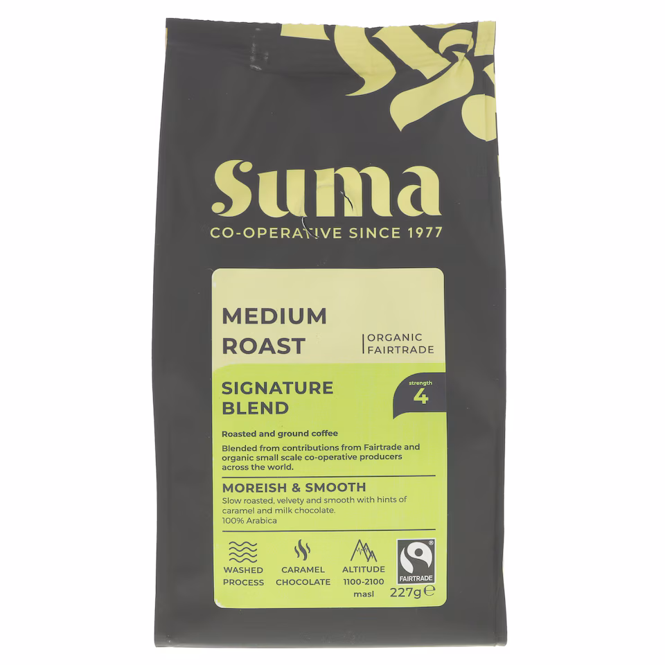 Suma Organic - Medium Roast Ground Coffee - 6 x 227g - 6 Pack