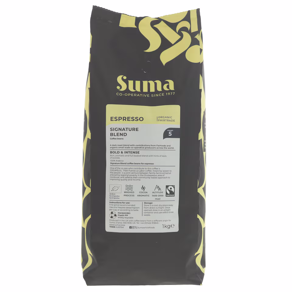 Suma Organic - Espresso Beans - 1 kg - 1 Pack