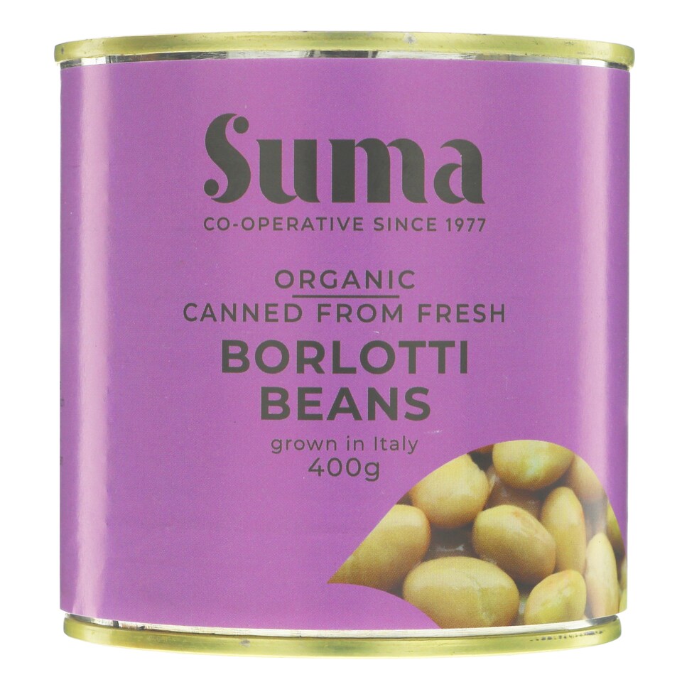 Suma Organic - Fresh Borlotti Beans - Organic - 12 x 400g - 12 Pack