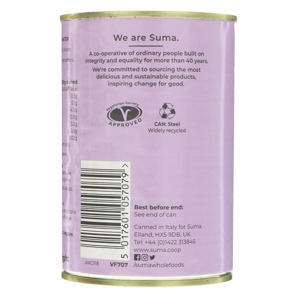 Suma - Borlotti Beans - 12 x 400g - 12 Pack