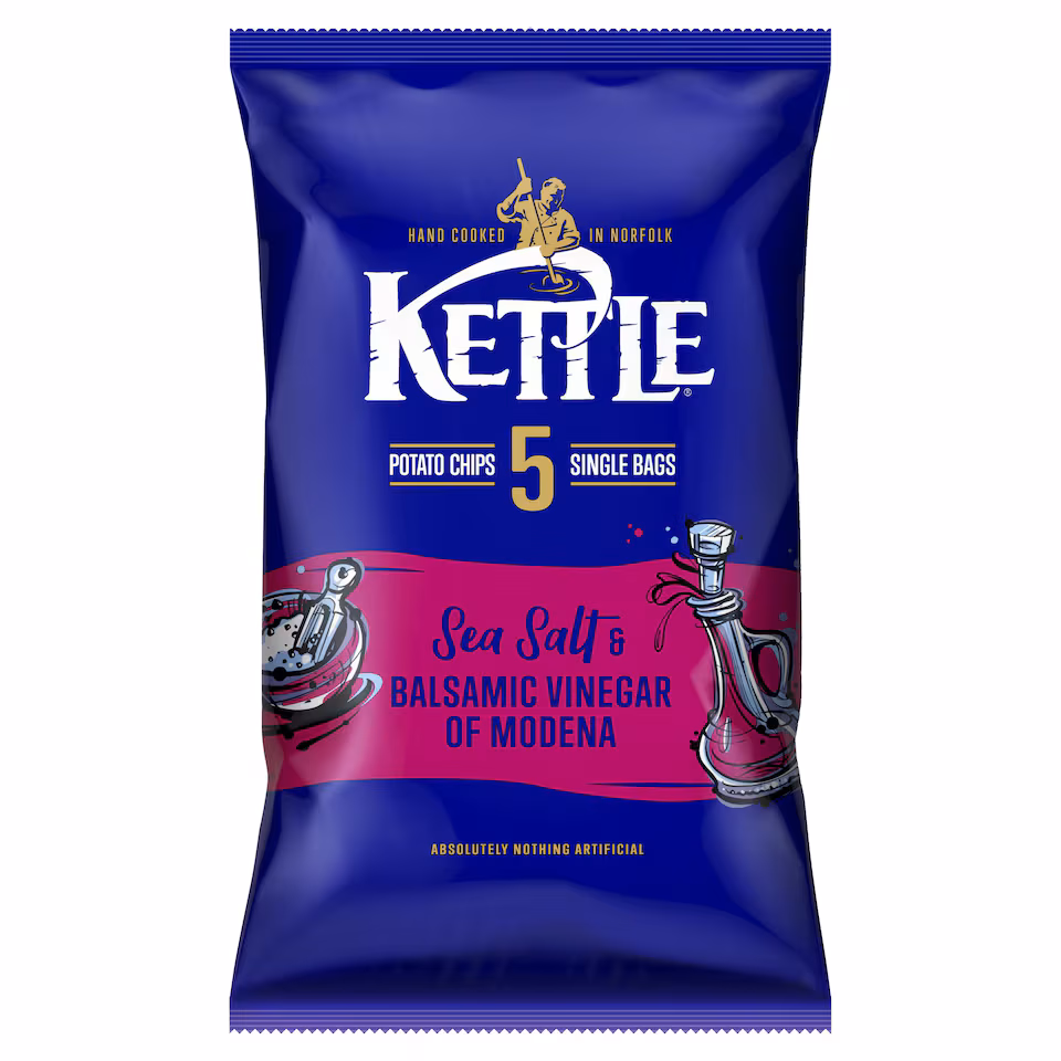 Kettle Sea Salt & Balsamic Vinegar Crisps 5 X 25G