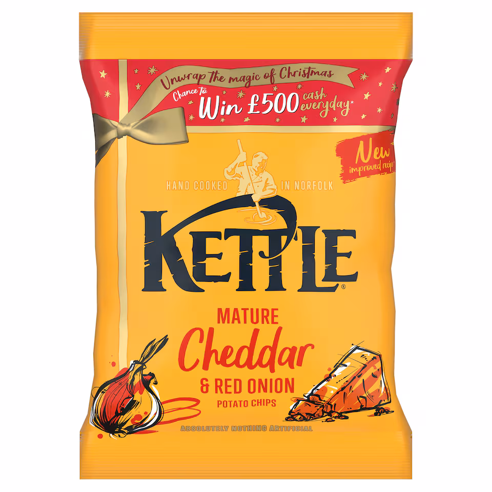Kettle Mature Cheddar & Red Onion Chips 40g