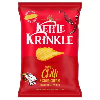 Kettle Krinkle Sweet Chilli & Sour Cream Ridged Potato Chips 130g