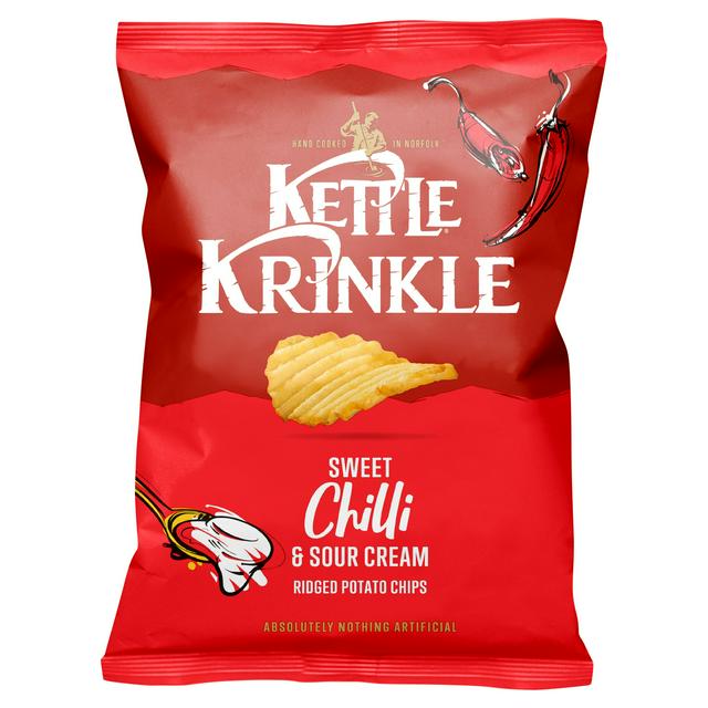 Kettle Krinkle 130g Sweet Chilli & Sour Cream Ridged Potato Chips
