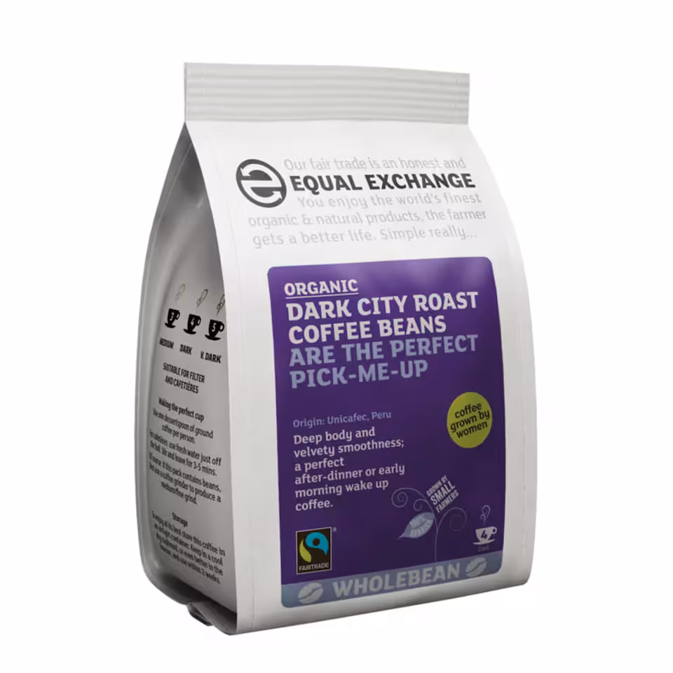 Organic Dark City Roast Coffee Beans 200g (Equal Exchange)