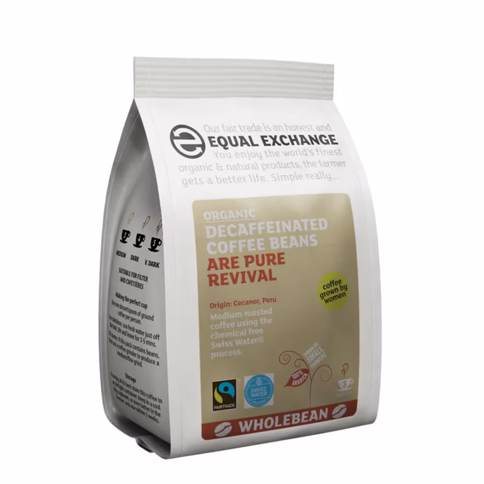 Decaffeinated Coffee Beans, Organic 227g (Equal Exchange)