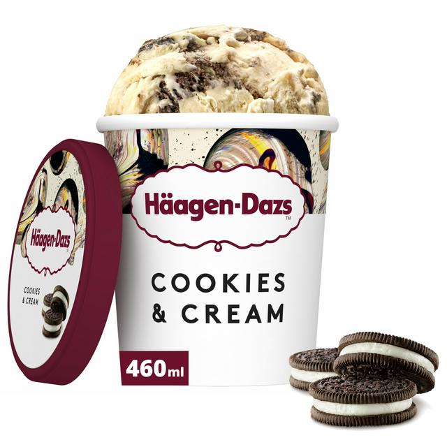 Haagen-Dazs Cookies & Cream Ice Cream Frozen Dessert Tub 460ml