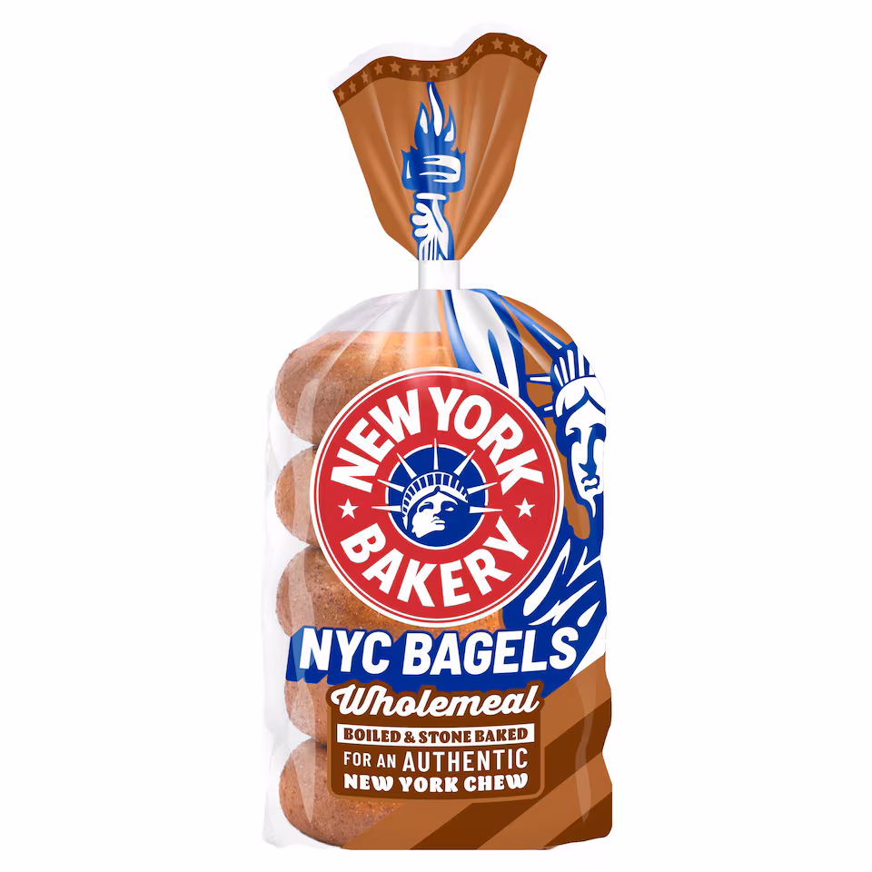 New York Bakery Co Wholemeal Bagels 5 Pack