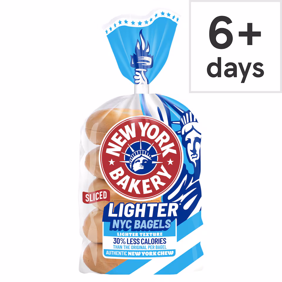 New York Bakery Lighter Sliced Bagels 5 pack