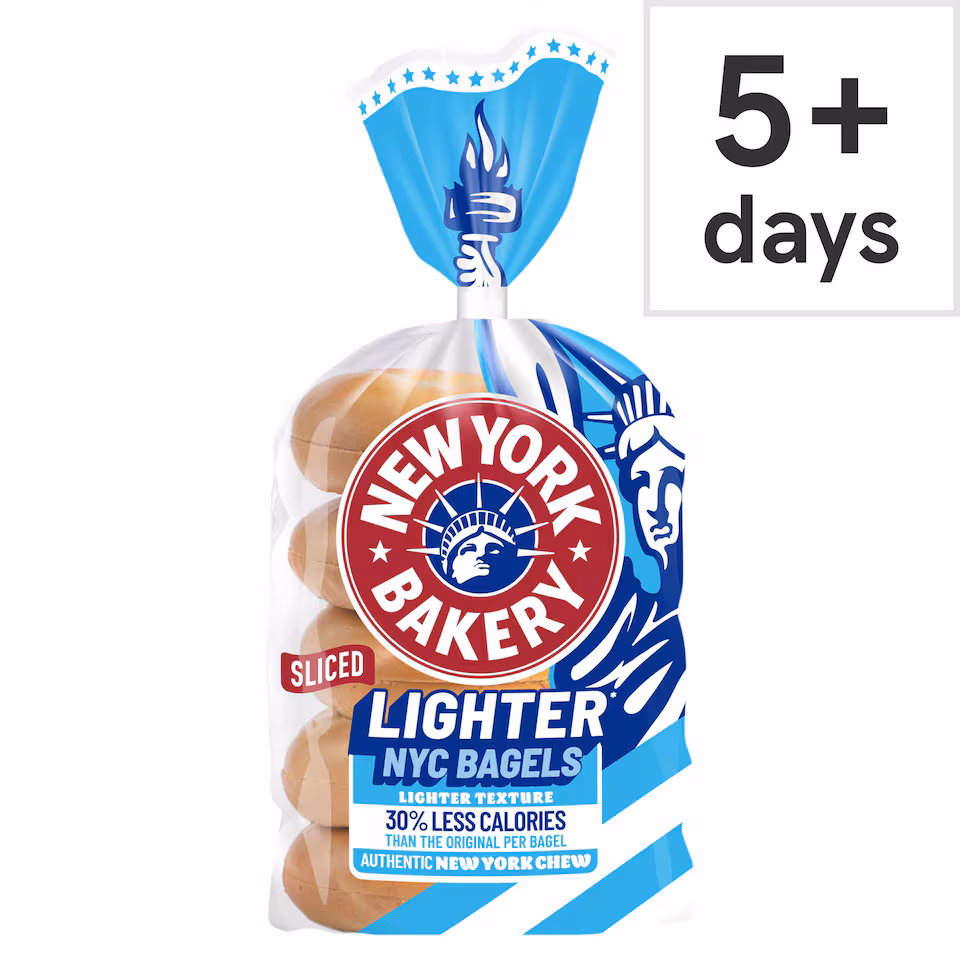 New York Bakery Lighter Sliced Bagels 5 pack