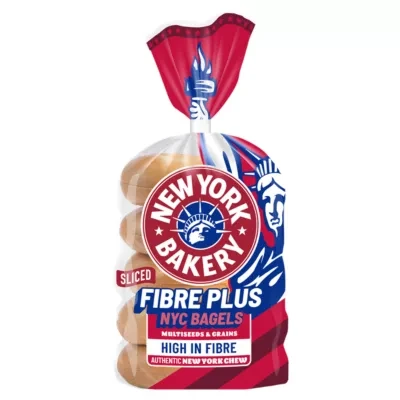 New York Bakery Co Fibre Plus Sliced Multiseeds & Grains NYC Bagels