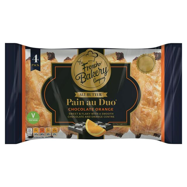 The French Bakery Company All Butter Pain Au Duo Chocolate Orange x4