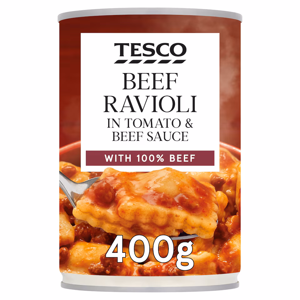 Tesco Beef Ravioli in Tomato & Beef Sauce 400g