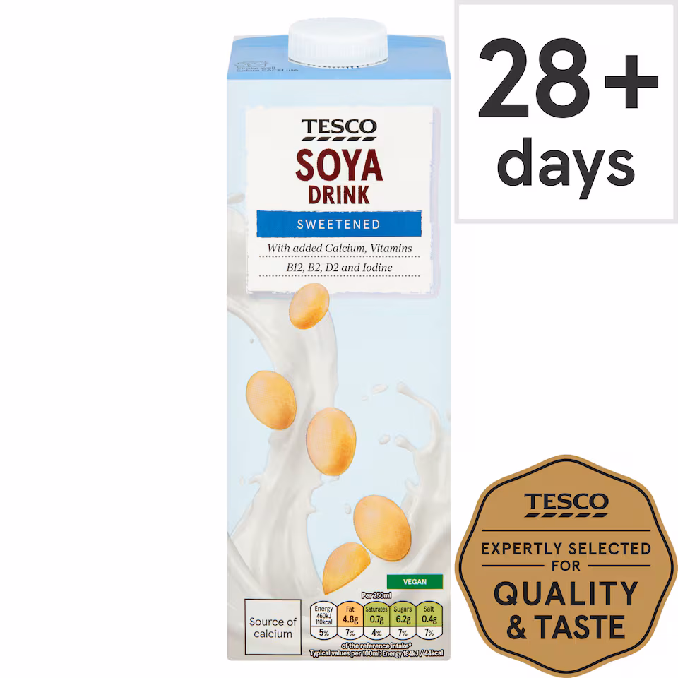 Tesco Longlife Sweetened Soya Drink 1L