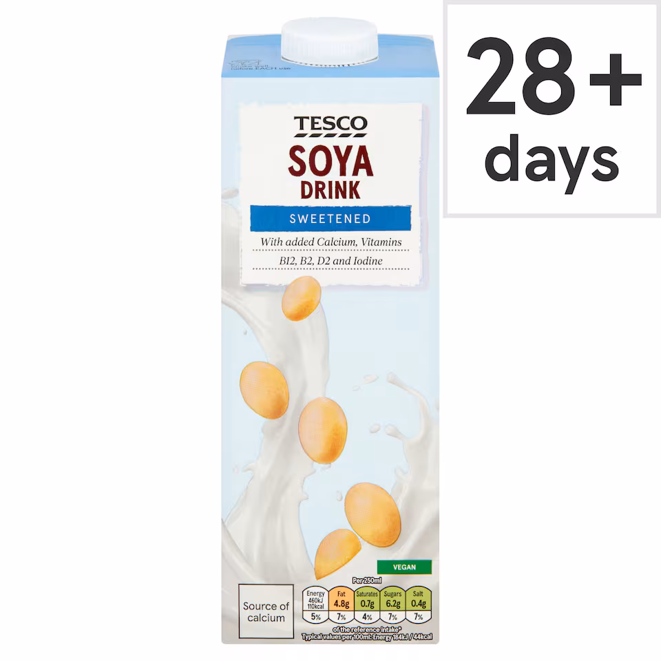 Tesco Longlife Sweetened Soya Drink 1L