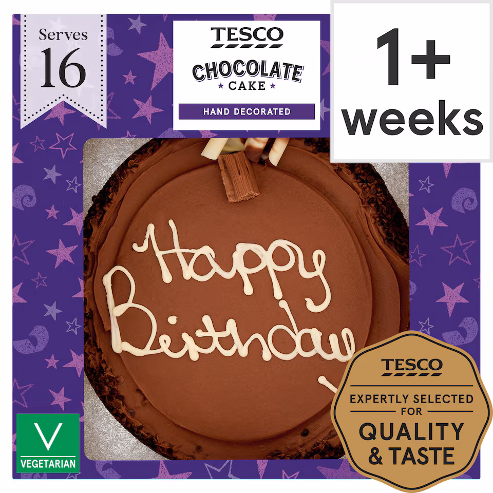 Tesco Happy Birthday Chocolate Cake