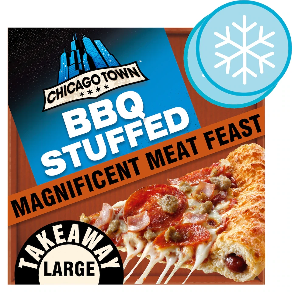 Chicago Town Takeaway BBQ Stuffed Crust Magnifcent Meat Feast Pizza 640g