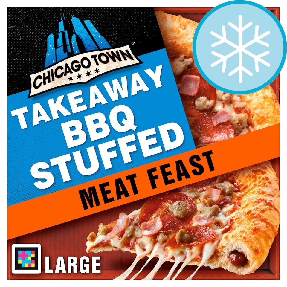 Chicago Town Takeaway BBQ Stuffed Crust Magnifcent Meat Feast Pizza 640g
