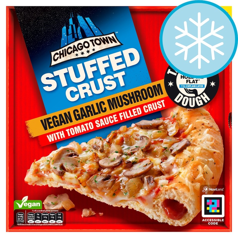 Chicago Town Vegan Stuffed Crust Garlic Mushroom Pizza 528g