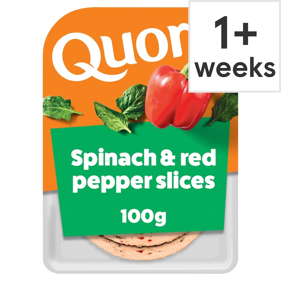 Quorn Spinach And Red Pepper Slices 100G