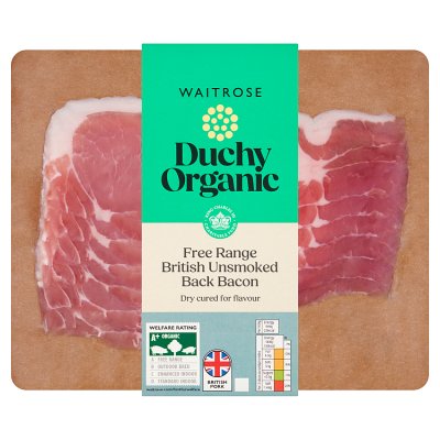 Duchy 6 Organic Unsmoked Dry Cured Back Bacon Rashers