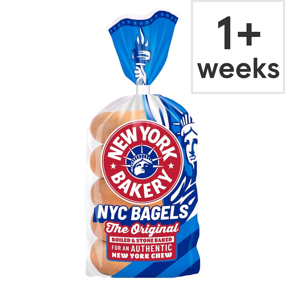 New York Bakery Co The Original Plain Bagels 5 Pack