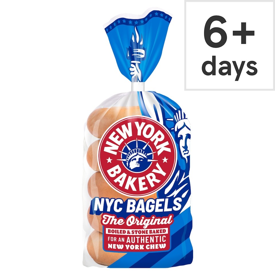New York Bakery Co The Original Plain Bagels 5 Pack