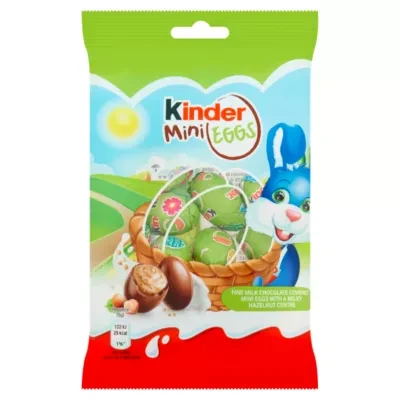Kinder Milk Chocolate & Hazelnut Mini Easter Eggs Snack Bag 75g