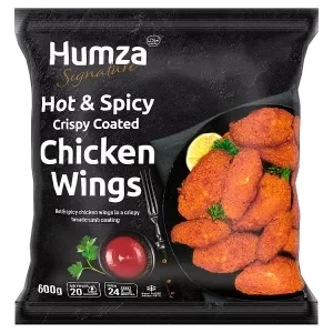 Humza Signature Hot & Spicy Crispy Coated Chicken Wings 600g