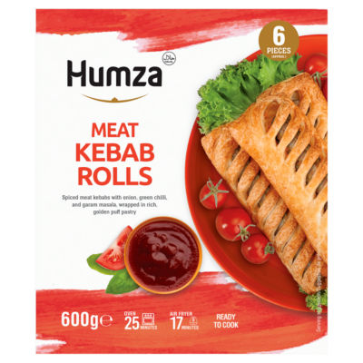 Humza 6 Meat Kebab Rolls 600g
