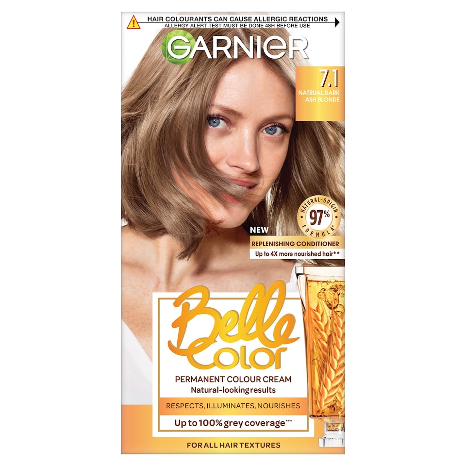 Garnier Belle Color Permanent Hair Dye - Natural Dark Ash Blonde 7.1
