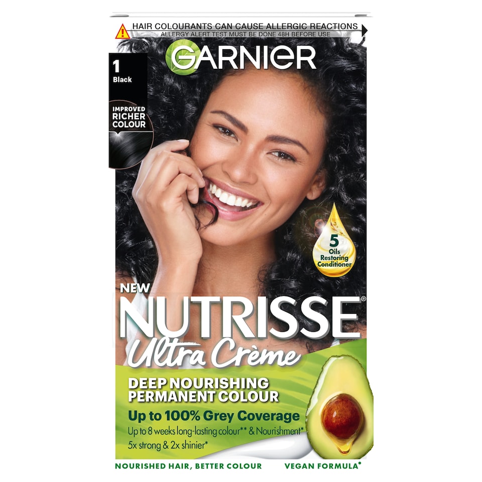 Garnier Nutrisse Creme Permanent Hair Colour - Black