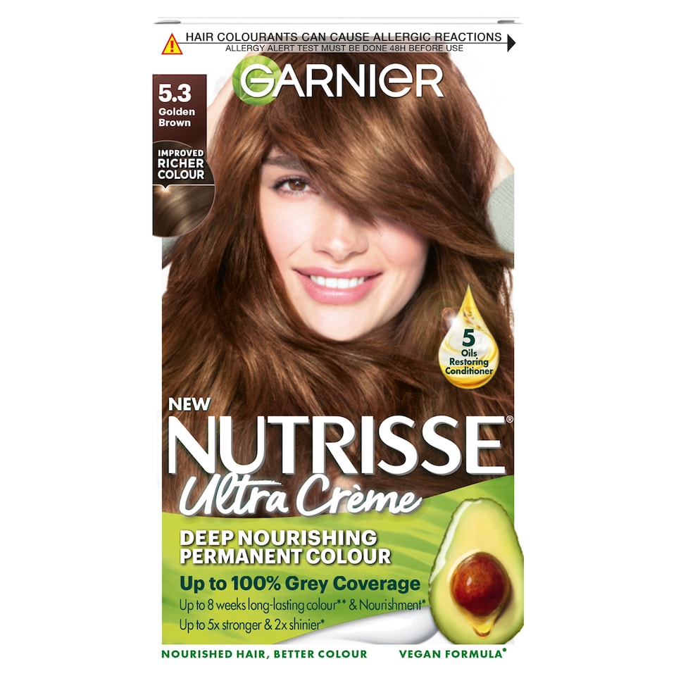 Garnier Nutrisse Creme Permanent Hair Colour - Golden Brown 5.3