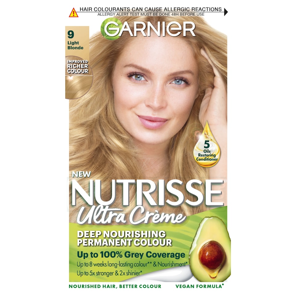 Garnier Nutrisse Creme Permanent Hair Colour - 9 Light Blonde