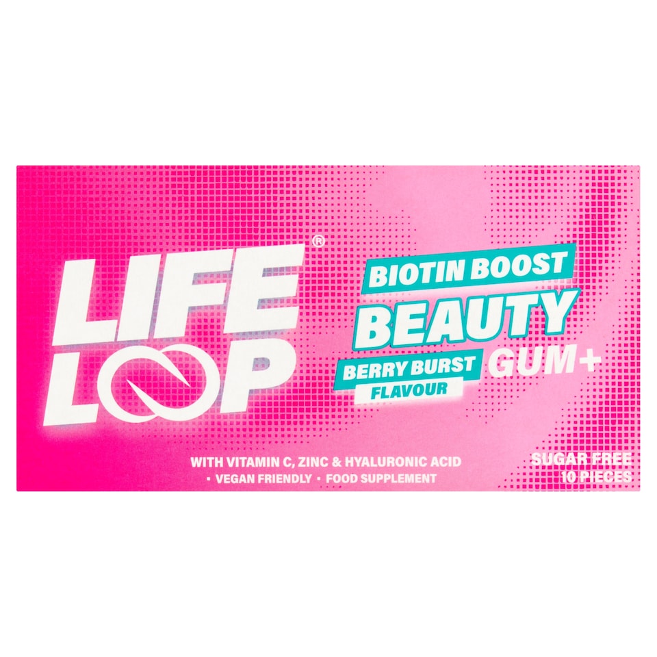 Life Loop Beauty Biotin Boost Berry Burst Gum 10pieces
