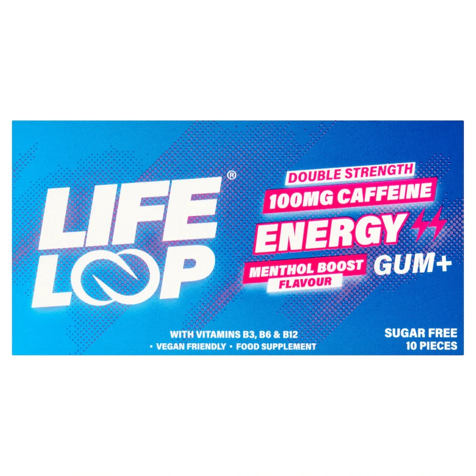 Life Loop Energy 100mg Caffeine Menthol Boost Gum 10pieces