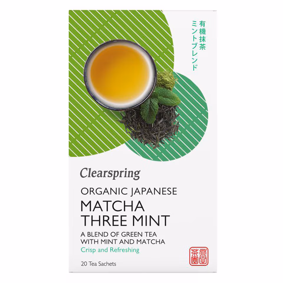 Organic Japanese Matcha Three Mint 20 Tea Sachets (Clearspring) | Multi