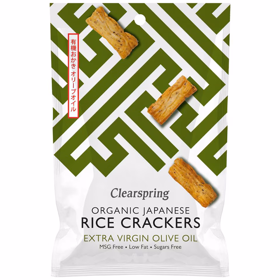 Organic Japanese Rice Crackers Extra Virgin Olive Oil 50g (Clearspring) | Multi