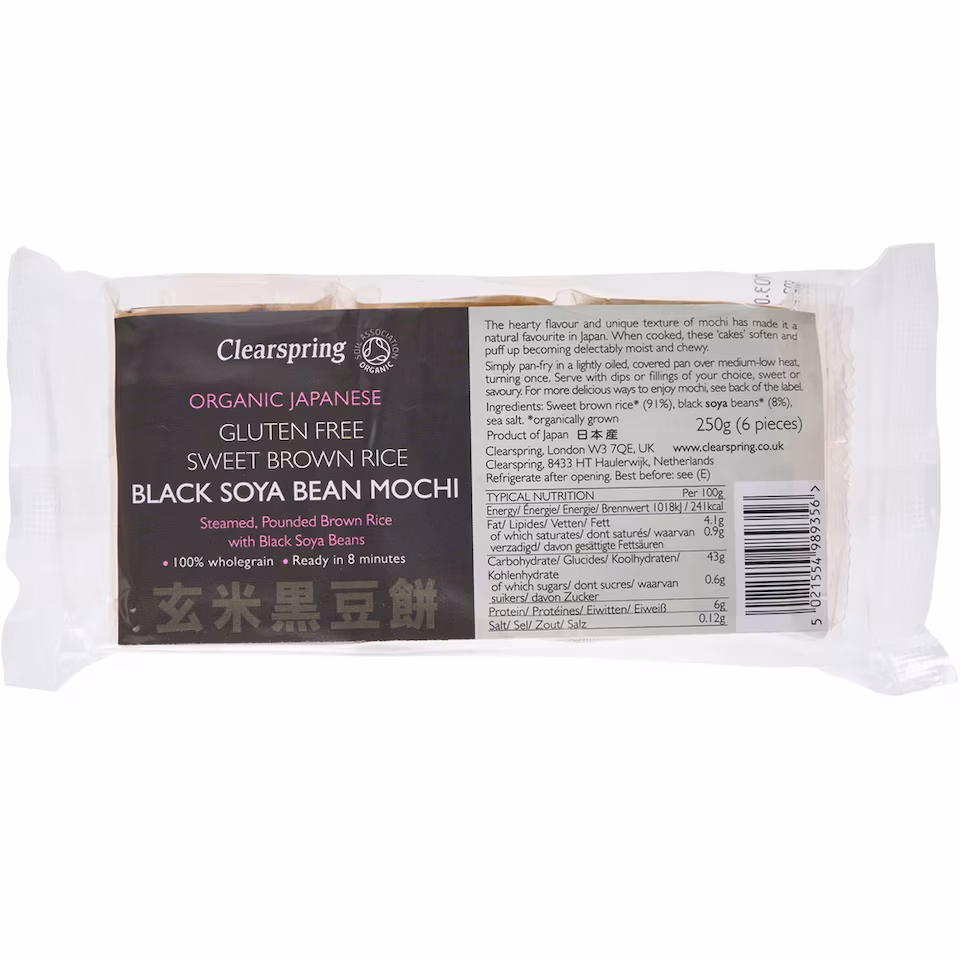 Organic Japanese Brown Rice Black Soya Bean Mochi 250g (Clearspring) | Multi